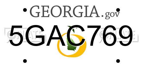 5GAC769 Georgia License Plate