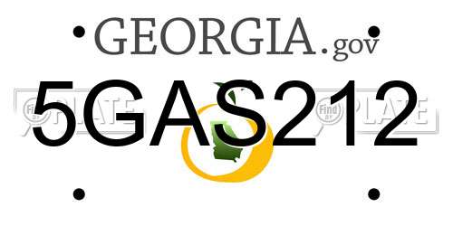 5GAS212 Georgia License Plate