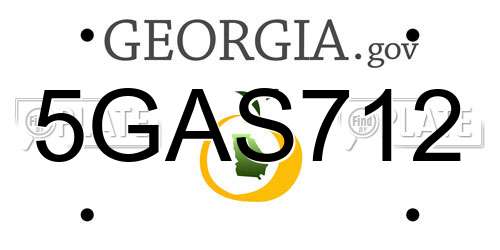 5GAS712 Georgia License Plate