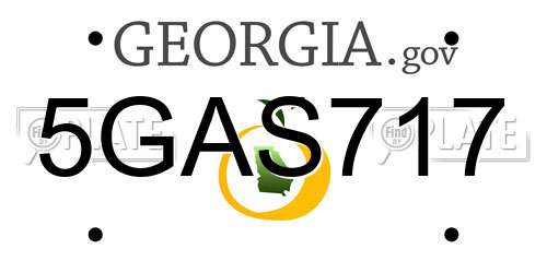 5GAS717 Georgia License Plate