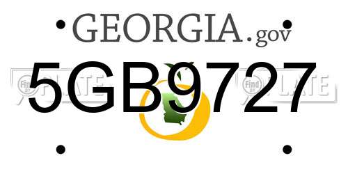 5GB9727 Georgia License Plate
