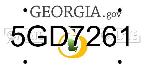 5GD7261 Georgia License Plate