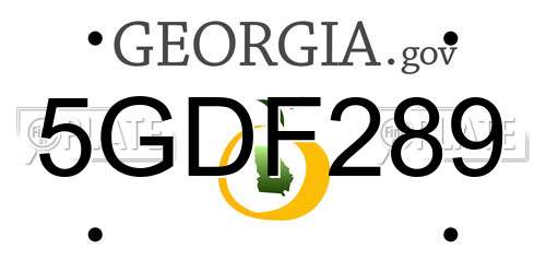 5GDF289 Georgia License Plate