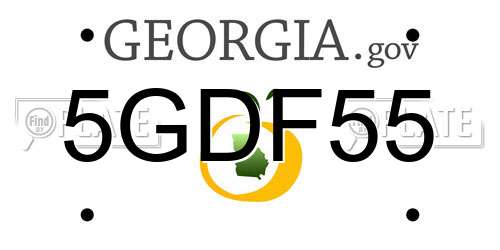 5GDF55 Georgia License Plate