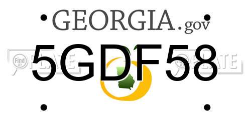 5GDF58 Georgia License Plate