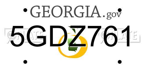 5GDZ761 Georgia License Plate