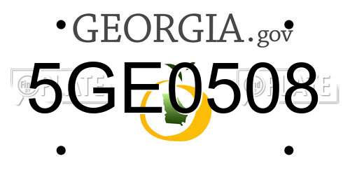 5GE0508 Georgia License Plate