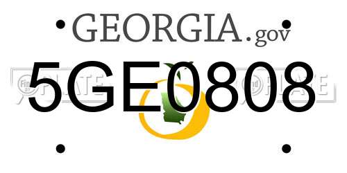 5GE0808 Georgia License Plate
