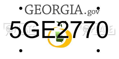5GE2770 Georgia License Plate