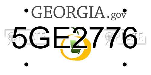 5GE2776 Georgia License Plate