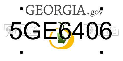 5GE6406 Georgia License Plate
