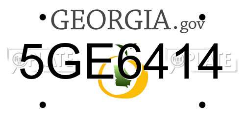 5GE6414 Georgia License Plate
