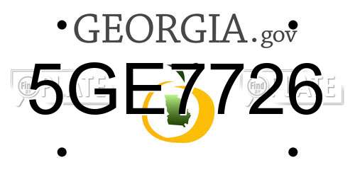 5GE7726 Georgia License Plate