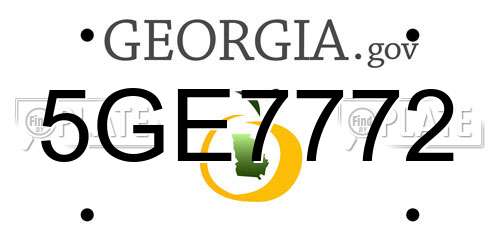 5GE7772 Georgia License Plate