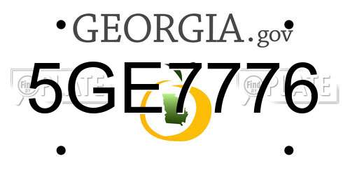 5GE7776 Georgia License Plate