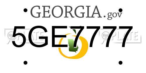 5GE7777 Georgia License Plate