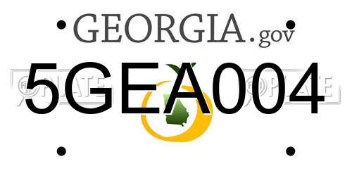 5GEA004 Georgia License Plate