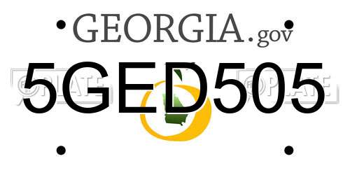5GED505 Georgia License Plate