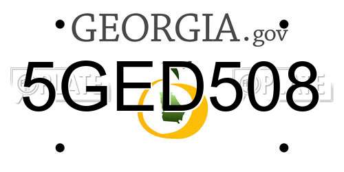 5GED508 Georgia License Plate