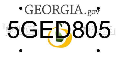 5GED805 Georgia License Plate