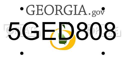 5GED808 Georgia License Plate