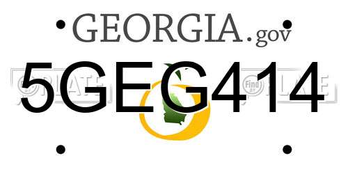 5GEG414 Georgia License Plate