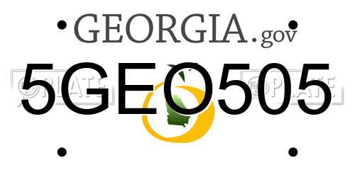 5GEO505 Georgia License Plate