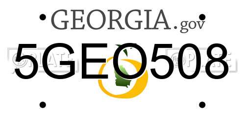 5GEO508 Georgia License Plate