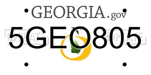 5GEO805 Georgia License Plate