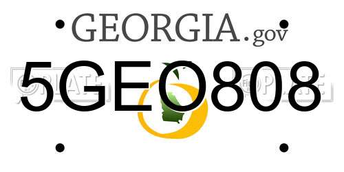 5GEO808 Georgia License Plate