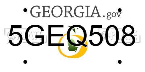 5GEQ508 Georgia License Plate