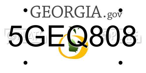 5GEQ808 Georgia License Plate