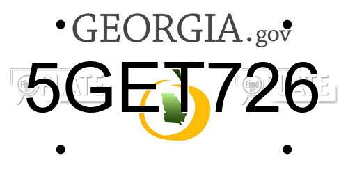 5GET726 Georgia License Plate