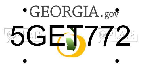 5GET772 Georgia License Plate