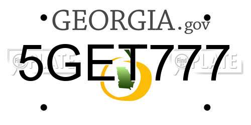 5GET777 Georgia License Plate