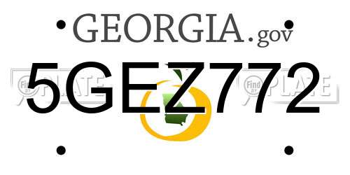 5GEZ772 Georgia License Plate