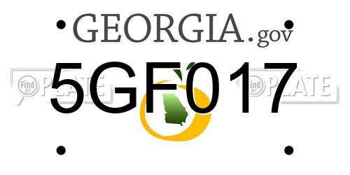 5GF017 Georgia License Plate