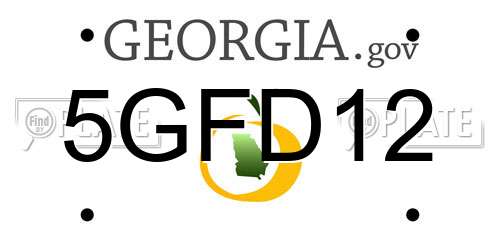 5GFD12 Georgia License Plate