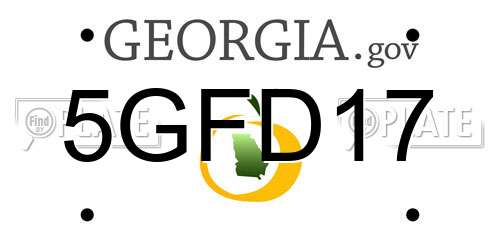 5GFD17 Georgia License Plate