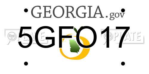 5GFO17 Georgia License Plate
