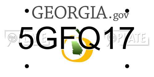 5GFQ17 Georgia License Plate