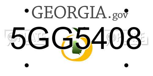 5GG5408 Georgia License Plate