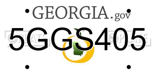 5GGS405 Georgia License Plate