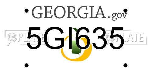 5GI635 Georgia License Plate