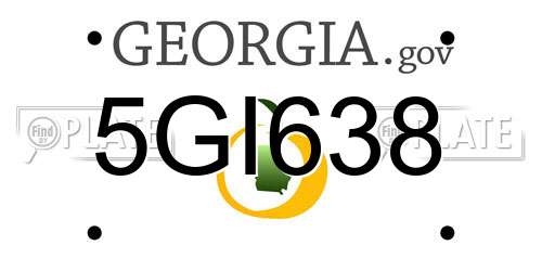 5GI638 Georgia License Plate