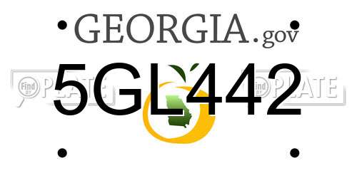 5GL442 Georgia License Plate