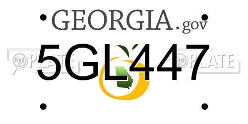 5GL447 Georgia License Plate