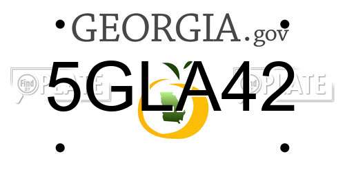 5GLA42 Georgia License Plate