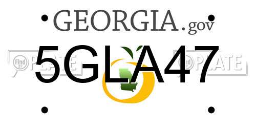 5GLA47 Georgia License Plate