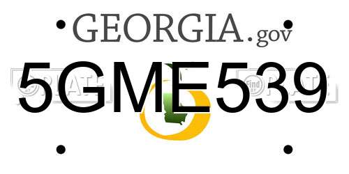 5GME539 Georgia License Plate